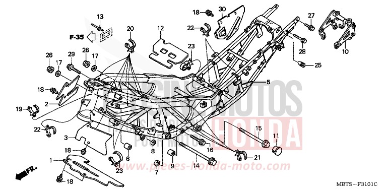 RAHMENKOERPER (XL1000VA) von Varadero ABS PEARL BREEZY BLUE (PB341) von 2005
